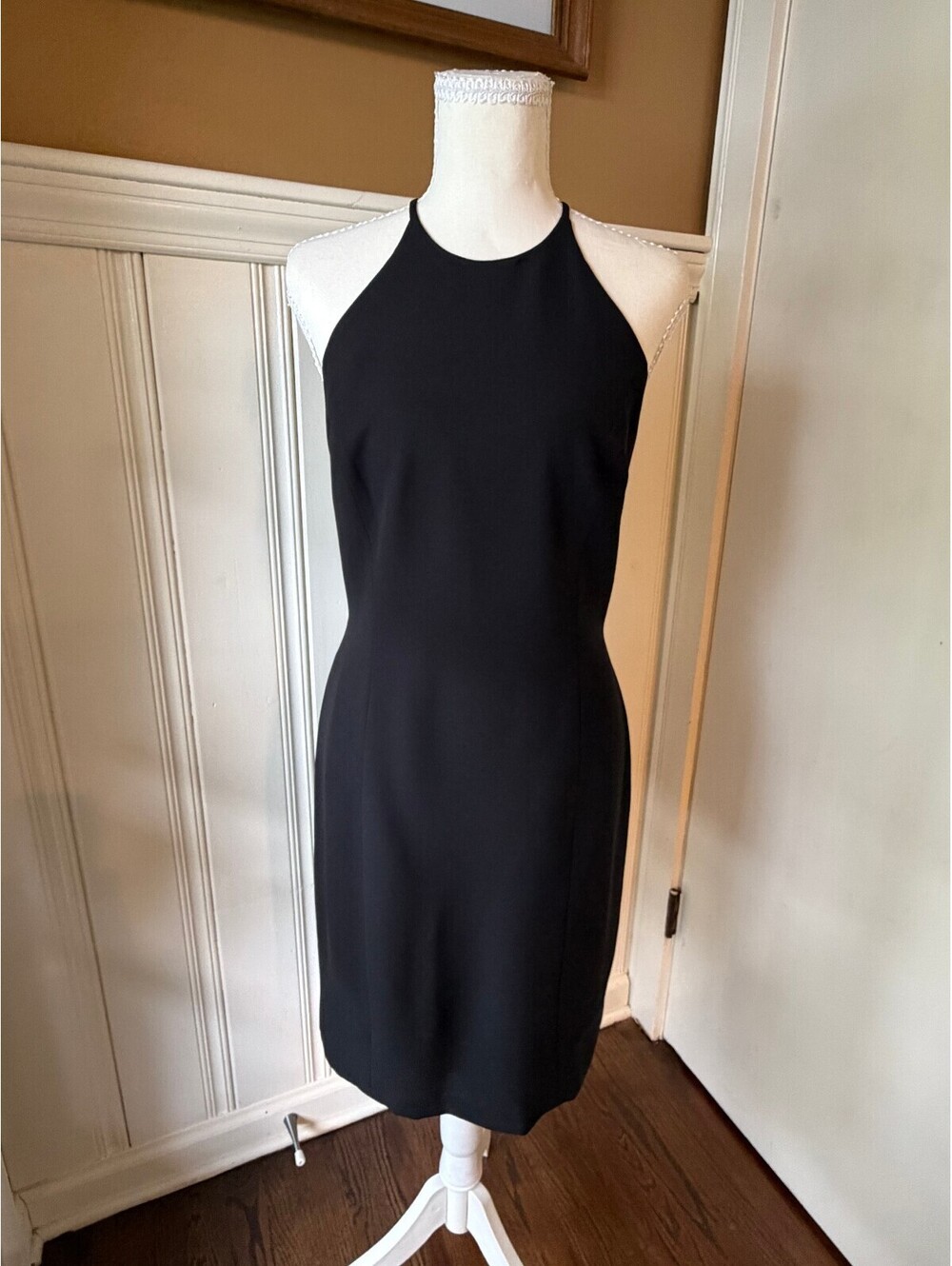 Vintage 1990s Laundry by Shelli Segal Halter Black Dress Size 10 Made in USA